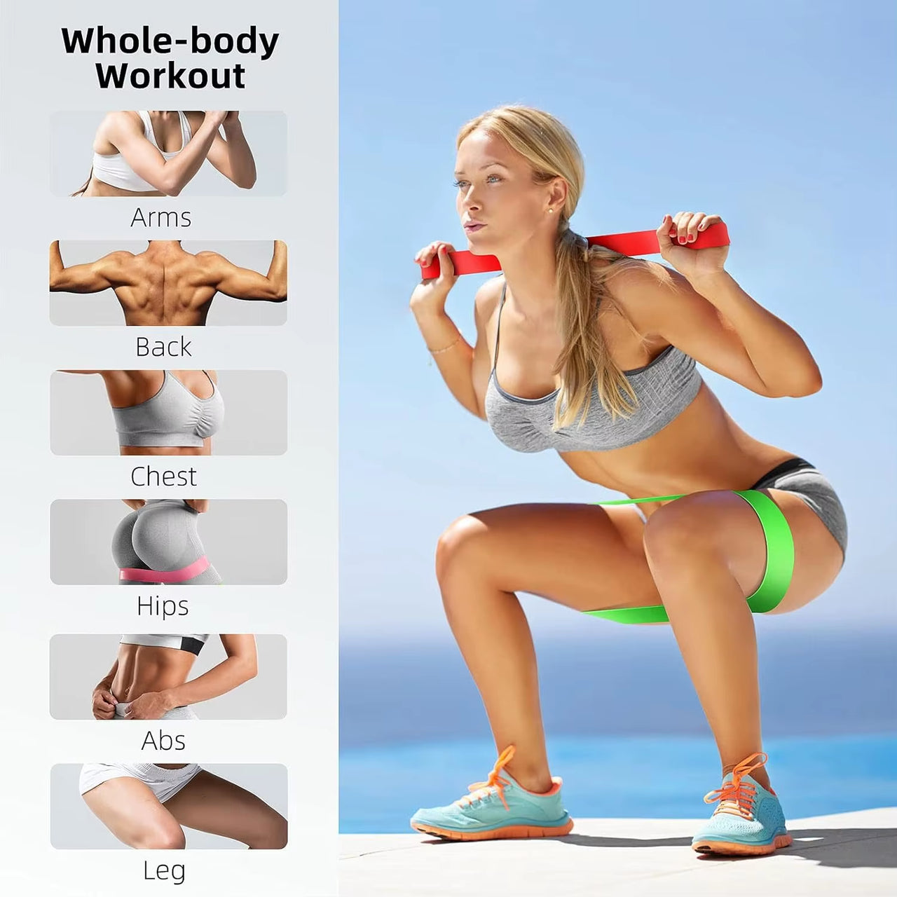 Premium TPE Resistance Bands Set – Strength & Toning Loops for Glutes, Legs, Yoga & Home Workouts