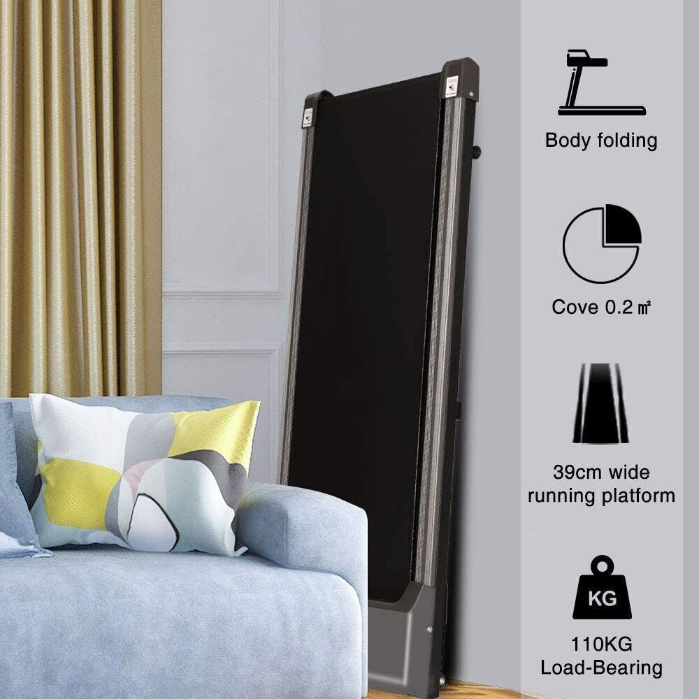 Space-Saving Under Desk Walking Pad Treadmill – Foldable Electric Fitness Machine for Home & Office | Quiet Cardio While You Work | Adjustable Speed Up to 6/12Km/H