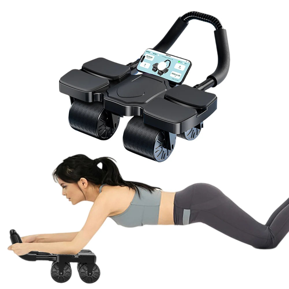 Heavy-Duty Ab Roller Wheel with Automatic Rebound – Core Strength Trainer for Adults