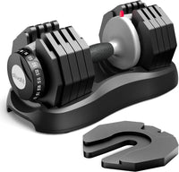 Adjustable Dumbbell Set 10-in-1 | Quick Dial 12.5KG/20KG/25KG Weights with Safety Lock | Anti-Slip Handle Strength Training for Home Gym & Workouts | Space-Saving Fitness Solution