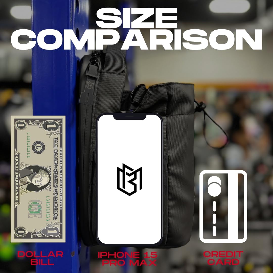 Magnetic Sling Bottle Bag – Hands-Free Gym Bag That Snaps to Metal Surfaces (Black)