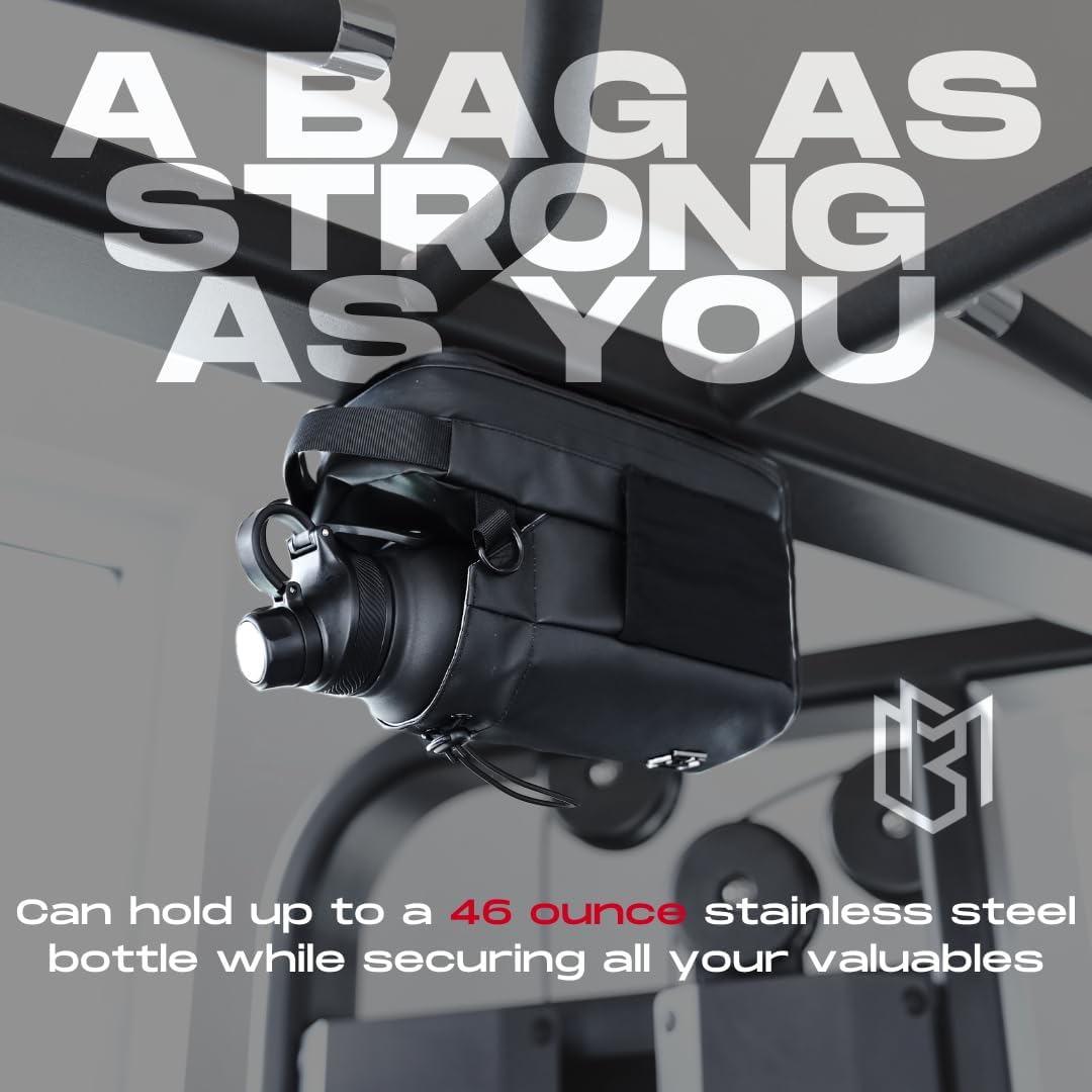 Magnetic Sling Bottle Bag – Hands-Free Gym Bag That Snaps to Metal Surfaces (Black)