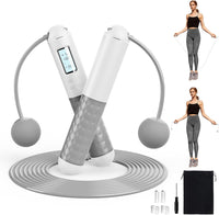 Cordless Smart Jump Rope – Ropeless, Tangle-Free, Weighted | Digital Counter for Fast Workouts | Bonus Rope + Storage Bag