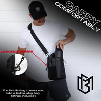 Magnetic Sling Bottle Bag – Hands-Free Gym Bag That Snaps to Metal Surfaces (Black)