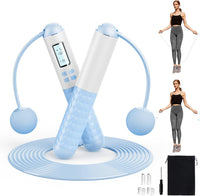 Cordless Smart Jump Rope – Ropeless, Tangle-Free, Weighted | Digital Counter for Fast Workouts | Bonus Rope + Storage Bag