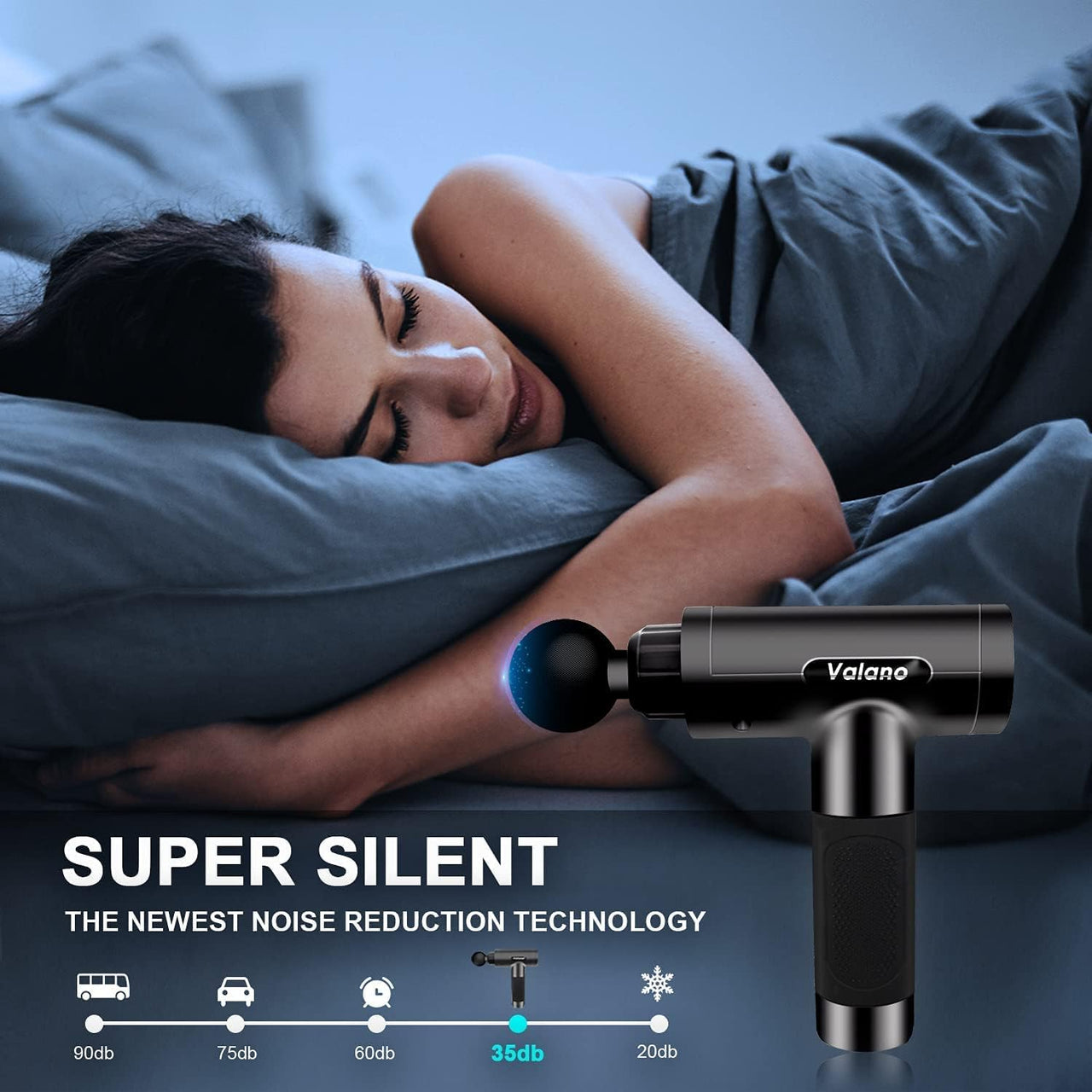 Deep Tissue Massage Gun – Quiet Percussion Massager with 30 Speeds & LCD Touchscreen, 6 Heads for Neck, Back & Muscle Recovery
