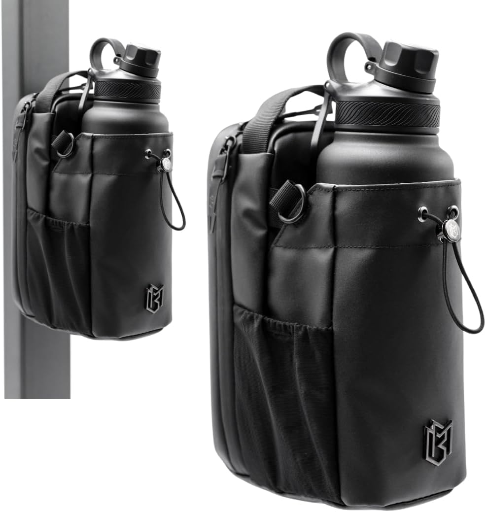 Magnetic Sling Bottle Bag – Hands-Free Gym Bag That Snaps to Metal Surfaces (Black)