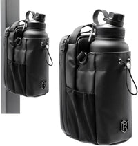 Magnetic Sling Bottle Bag – Hands-Free Gym Bag That Snaps to Metal Surfaces (Black)