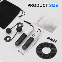 Cordless Smart Jump Rope – Ropeless, Tangle-Free, Weighted | Digital Counter for Fast Workouts | Bonus Rope + Storage Bag