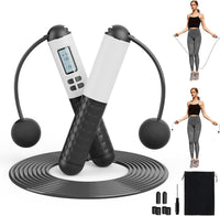 Cordless Smart Jump Rope – Ropeless, Tangle-Free, Weighted | Digital Counter for Fast Workouts | Bonus Rope + Storage Bag