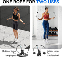 Cordless Smart Jump Rope – Ropeless, Tangle-Free, Weighted | Digital Counter for Fast Workouts | Bonus Rope + Storage Bag
