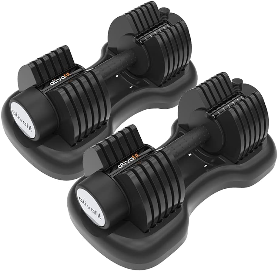 Adjustable Dumbbell Set 10-in-1 | Quick Dial 12.5KG/20KG/25KG Weights with Safety Lock | Anti-Slip Handle Strength Training for Home Gym & Workouts | Space-Saving Fitness Solution