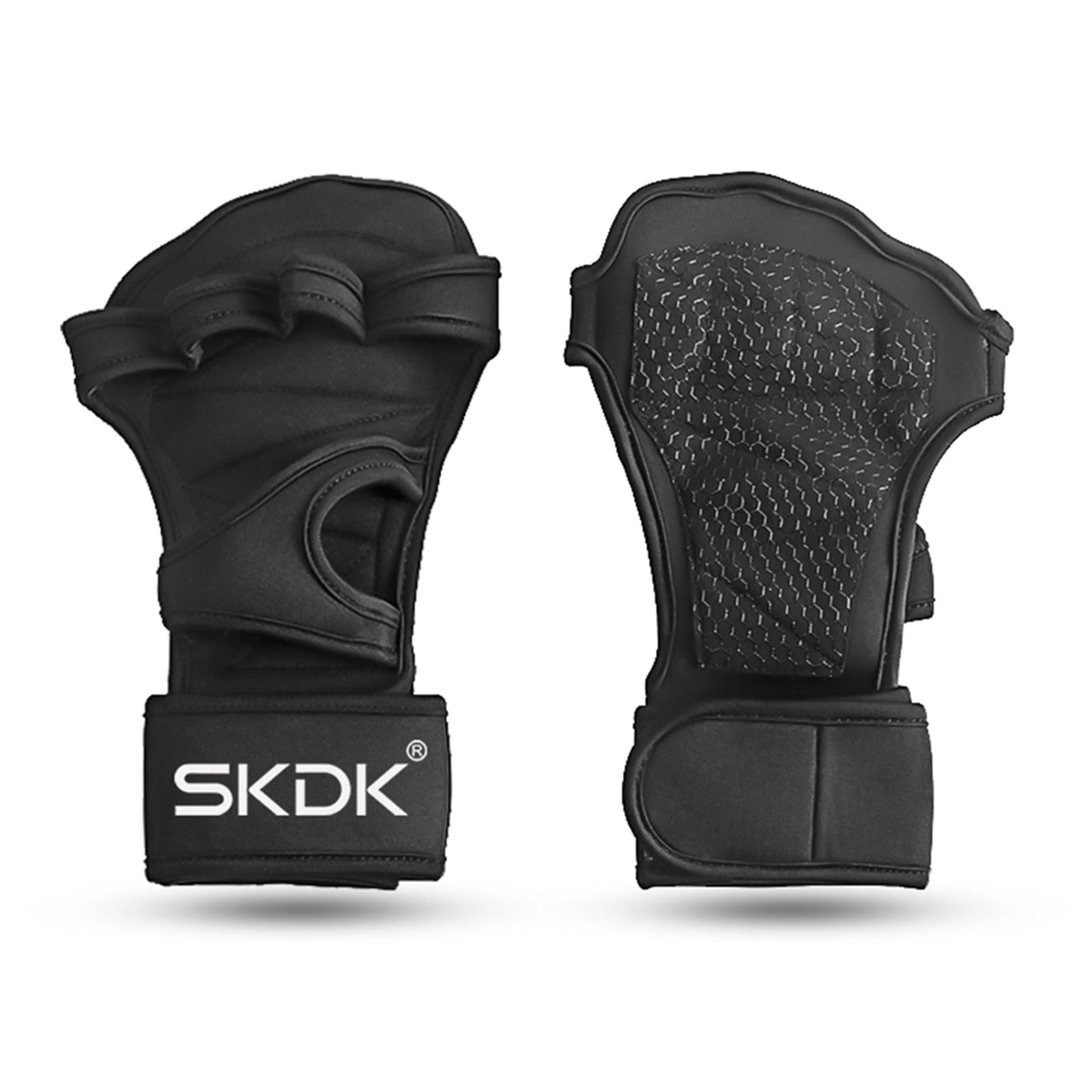SKDK Weightlifting Gloves with Wrist Wraps – Full Palm Silicone Grip & Support for Safe & Powerful Home Workouts