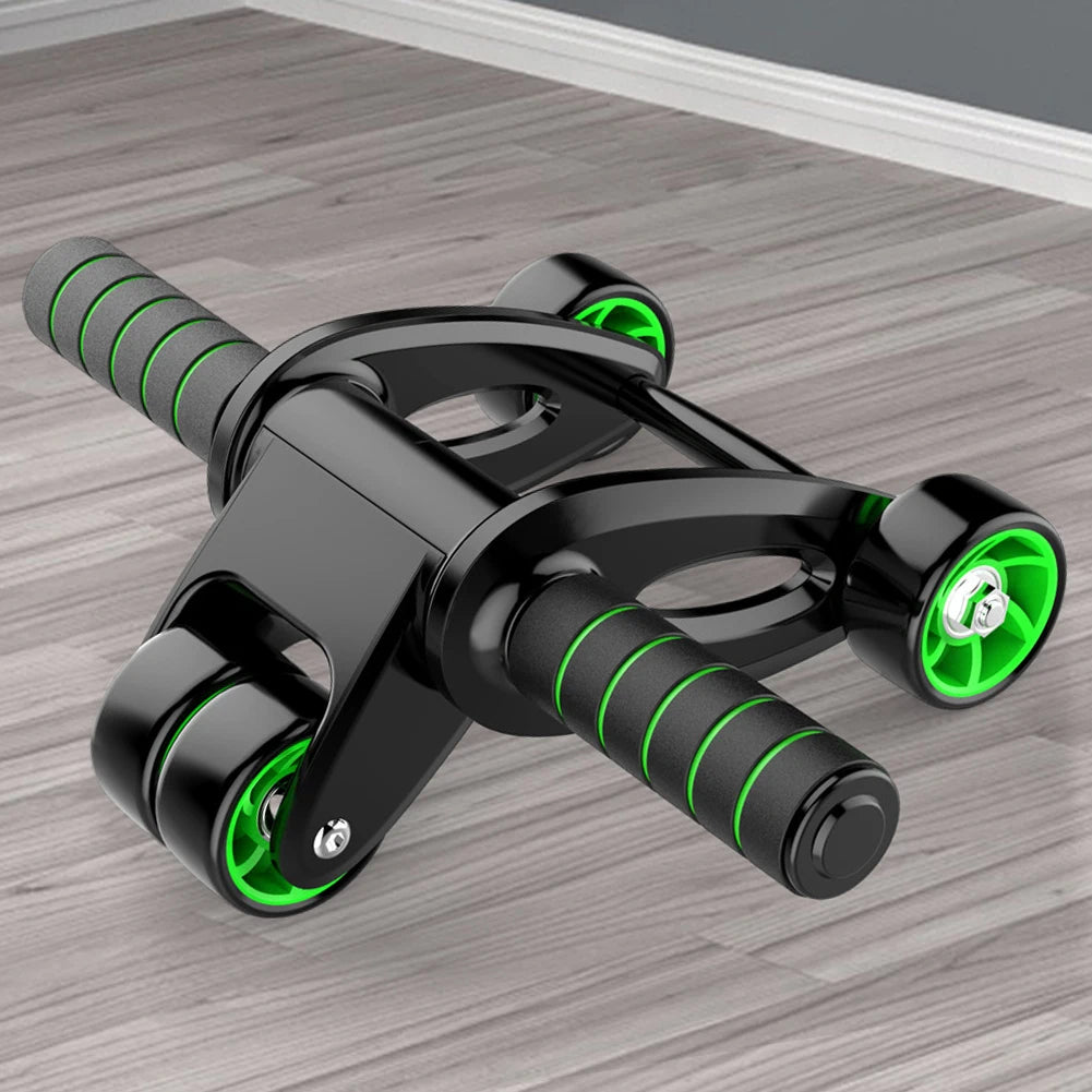 4-Wheel Ab Roller Machine – Foldable Core & Ab Trainer for Muscle Strength & Body Shaping