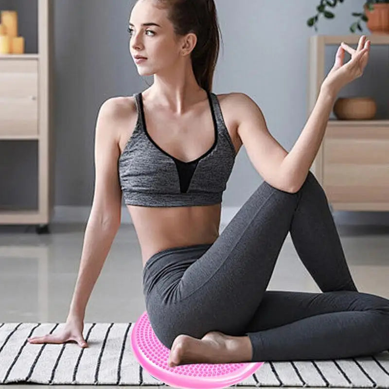 Balance Disc Wobble Seat Cushion with Pump – Core Strength & Posture Trainer for Kids & Adults