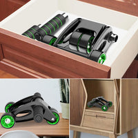 4-Wheel Ab Roller Machine – Foldable Core & Ab Trainer for Muscle Strength & Body Shaping