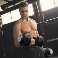 Adjustable Dumbbell Set 10-in-1 | Quick Dial 12.5KG/20KG/25KG Weights with Safety Lock | Anti-Slip Handle Strength Training for Home Gym & Workouts | Space-Saving Fitness Solution