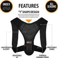 Adjustable Posture Corrector for Men & Women | Back and Shoulder Brace for Pain Relief, Spine Alignment & Clavicle Support | Comfortable Upper Back Straightener with Elastic Straps (Regular)