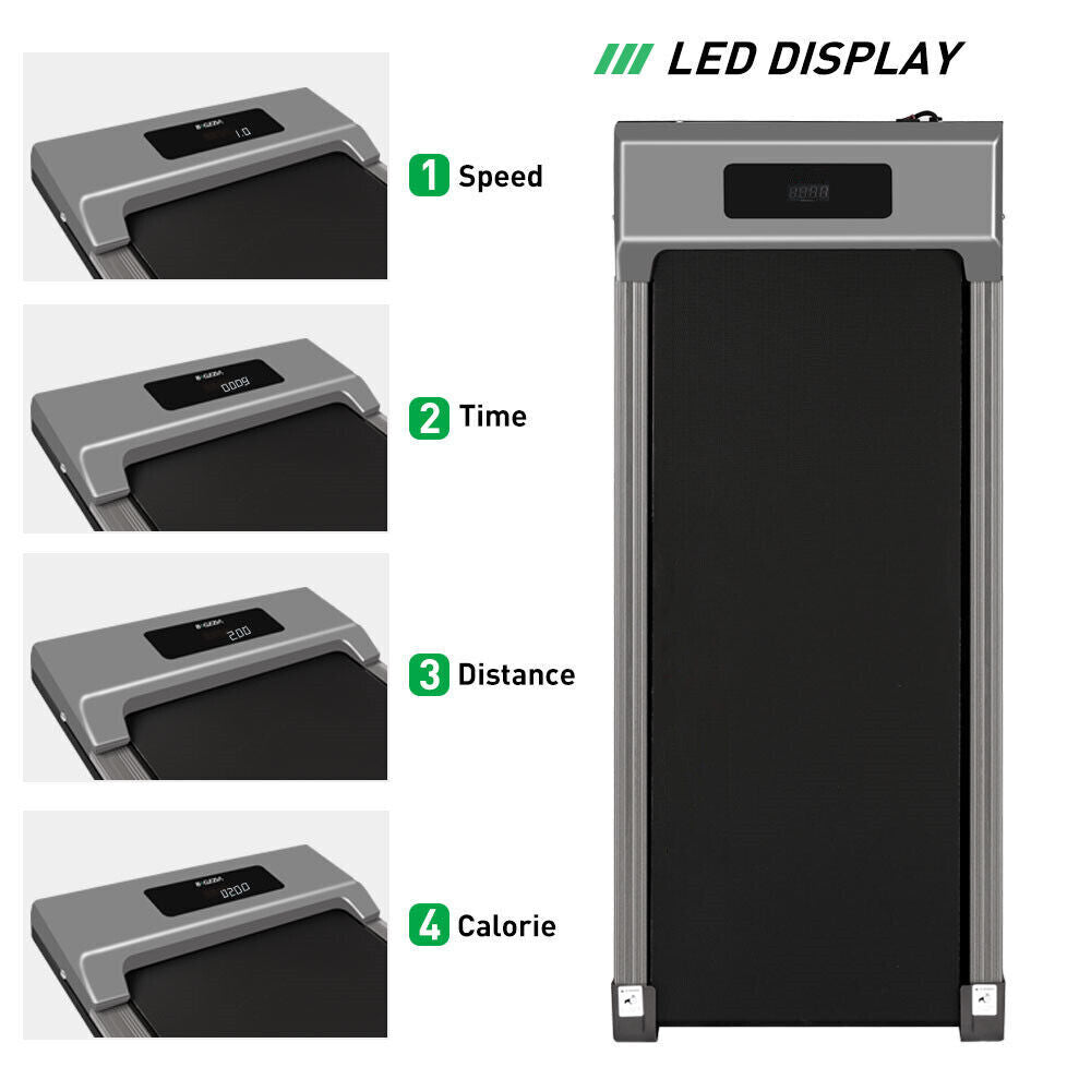 Space-Saving Under Desk Walking Pad Treadmill – Foldable Electric Fitness Machine for Home & Office | Quiet Cardio While You Work | Adjustable Speed Up to 6/12Km/H