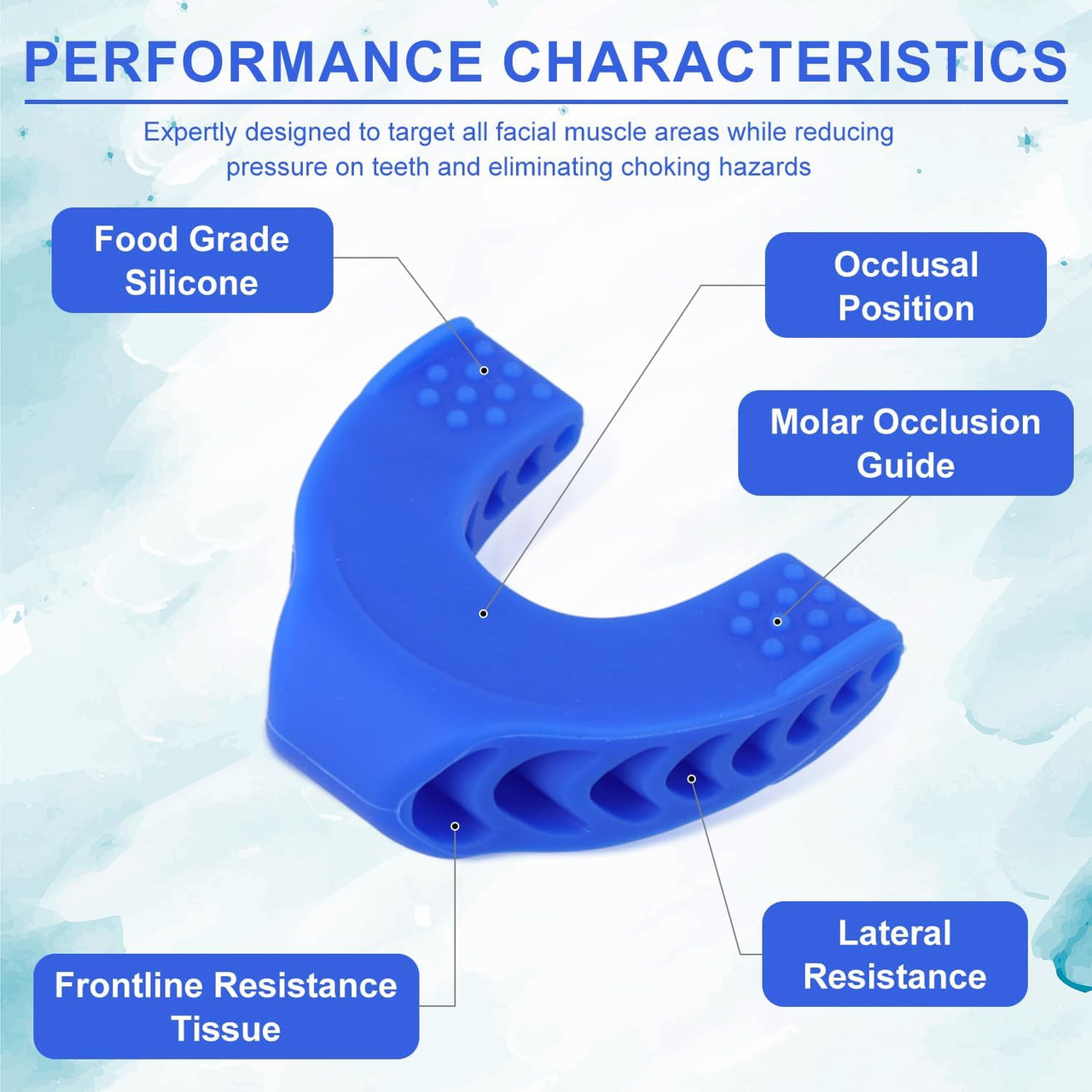 3Pcs Silicone Jaw Exerciser for Men & Women, 3 Resistance Level Jawline Trainer Strengthener & Tighten Facial Muscle Jaw Shaper Toner for Beginner Intermediate Advanced User (Black, Red, Blue)
