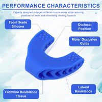 3Pcs Silicone Jaw Exerciser for Men & Women, 3 Resistance Level Jawline Trainer Strengthener & Tighten Facial Muscle Jaw Shaper Toner for Beginner Intermediate Advanced User (Black, Red, Blue)