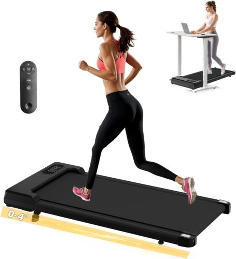 Space-Saving Under Desk Walking Pad Treadmill – Foldable Electric Fitness Machine for Home & Office | Quiet Cardio While You Work | Adjustable Speed Up to 6/12Km/H
